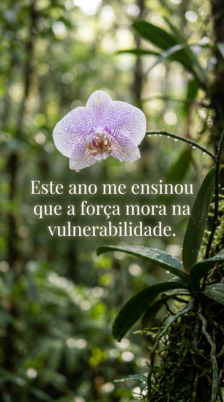Força na Vulnerabilidade Flor com orvalho, simbolizando que a força reside na vulnerabilidade, uma lição do ano.